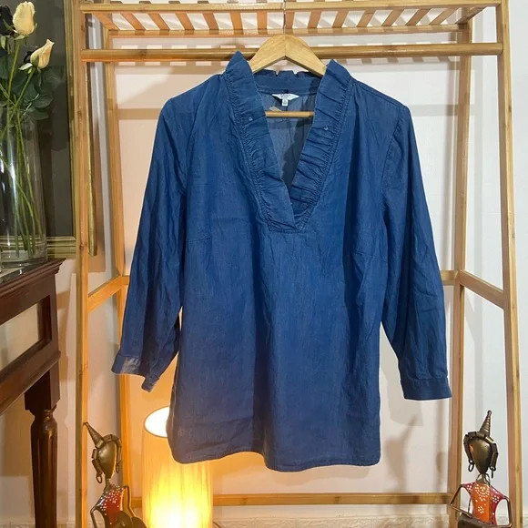 Crown & Ivy Denim Tops. Size- L - Picture 5 of 11